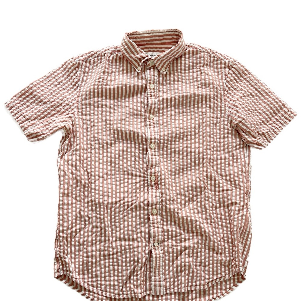 Club Monaco Pink and White Striped Shirt